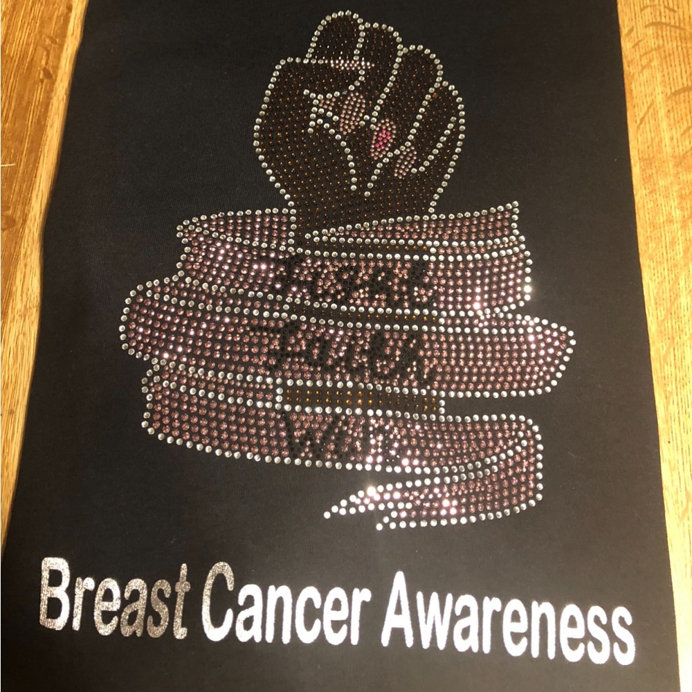 Rhinestone Custom Breast Cancer Awareness T-shirt